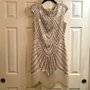Art Deco Great Gatsby Beaded 1920s Flapper Dress